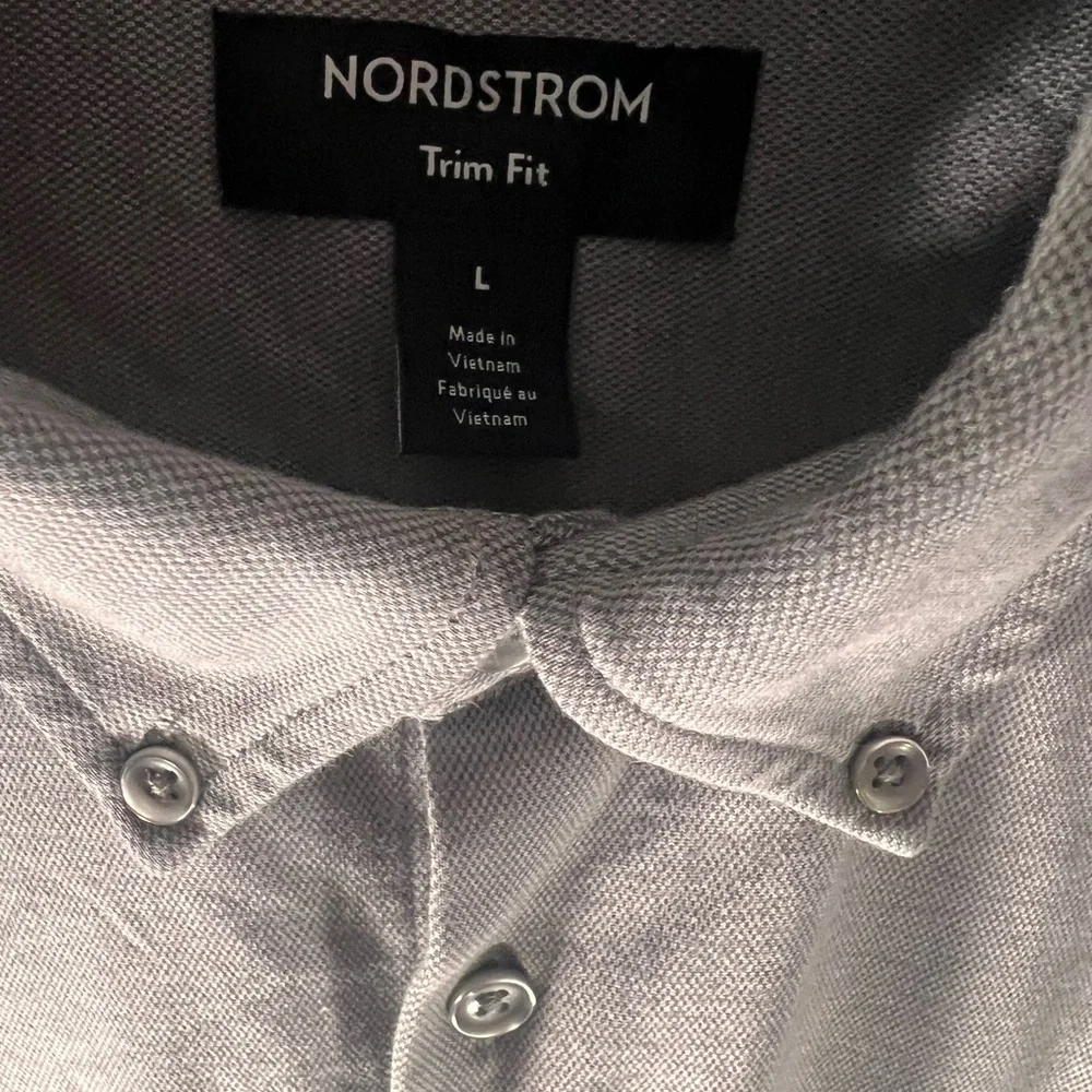 Nordstrom Men's Charcoal Button Down stretch comfy fit Shirt Size large - Picture 2 of 6